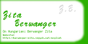 zita berwanger business card